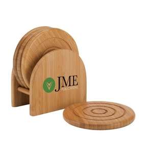 Custom Promotional Epure Bamboo Coaster Set