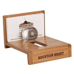 Globe Bamboo Business Card Holder 