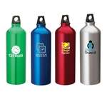 Custom Water Bottles - 1 Liter Aluminum Sport Flask II with Domed Sports Top