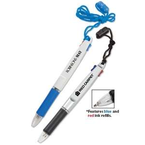 Custom Promotional 2-Color Neck Pen with Safety Breakaway