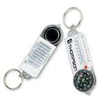 Promotional Unique Keychains - Thermometer/Compass Key Tag