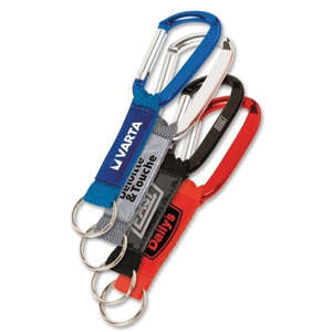 Custom Promotional Key Tag Carabiner With Strap and PVC Patch