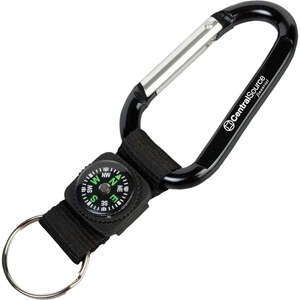 Custom Promotional Carabiner with Compass Key Tag