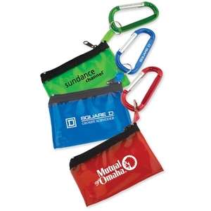 Custom Promotional Carabiner with Key Tag Pouch