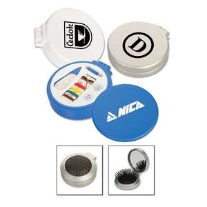 Custom Promotional Oval KeyTag Round Hairbrush/Sew Kit/Mirror