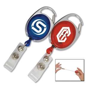 Custom Promotional Carabiner Style Retractable Badge Holder