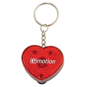 Custom Promotional Heart Flashing Light Key Tag