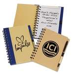 Promotional Journals & Notebooks - Eco Spiral Notebook with Eco Paper Barrel Pen
