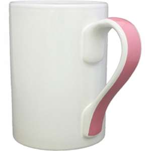 13 oz. Four Color Process Cylinder Mug with Ribbon Handle 