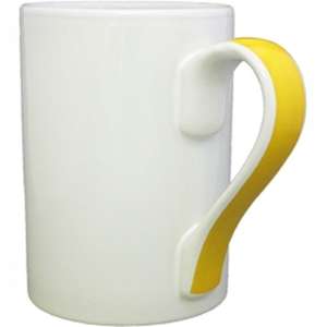 13 oz. Four Color Process Cylinder Mug with Ribbon Handle 