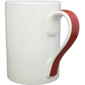 13 oz. Four Color Process Cylinder Mug with Ribbon Handle 