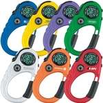 Imprinted Stopwatches & Timers - Carabiner Clip-On Stopwatch with Compass