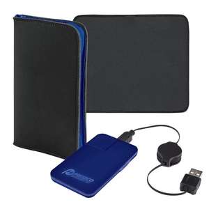 Low-Carb Light-Up Mouse with Zippered Mouse Pad Blue