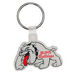 Imprinted Stock Keychains - Bulldog Soft Plastic Custom Key Chain