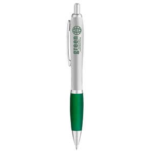 Custom Promotional Curvaceous Silver Matte Gel Pen