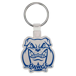 Custom Promotional Bulldog Head Soft Plastic Key Chain