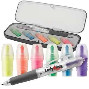 Custom Promotional Twist-n-Shout Combo Highlighter/Ballpoint Pen Set