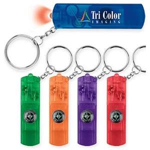 Custom Promotional Whistle Key Light with Compass