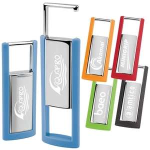 Custom Promotional Slide-N-Lock Color Rectangle Key Tag