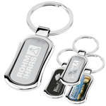 Business Metal Keychains - Panel Chrome Key Tag