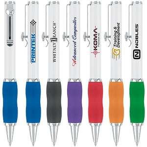 Custom Promotional Slide-N-Hide Color Grip Ballpoint Pen