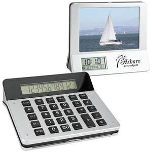 Custom Promotional 3-in-1 Calculator/Picture Frame/LCD Digital Clock