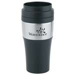 Custom Coffee Mugs - Two-Tone Stainless Tumbler with Plastic Lid