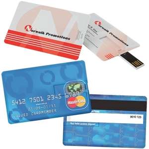 Custom Promotional Credit Card Size USB Flash Drive - 1GB
