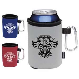 Custom Promotional Collapsible Koozie Can Kooler with Carabiner