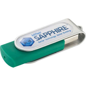 Dome Rotate Flash Drive 1GB Green/Silver