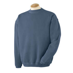 Authentic Pigment 11 oz. Pigment-Dyed Ringspun Fleece Crew - Dark/All Blue, Denim
