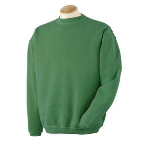 Authentic Pigment 11 oz. Pigment-Dyed Ringspun Fleece Crew - Dark/All Green, Clover