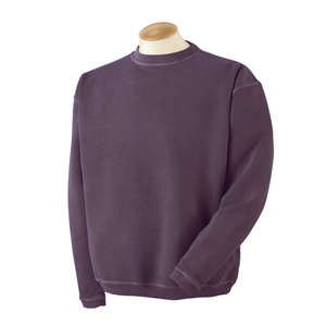 Authentic Pigment 11 oz. Pigment-Dyed Ringspun Fleece Crew - Dark/All Plum, Washed