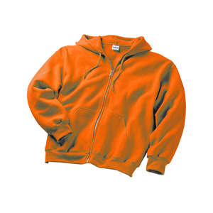 Gildan 9.3 oz. 50/50 Ultra Blend Full-Zip Hoodie - Dark/Colors Orange, Safety