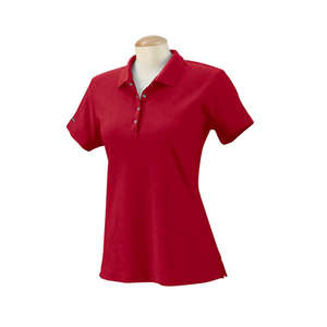 Izod Women's Performance Golf Pique Polo Shirt - Dark/All Red, Real