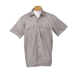 Dickies Men's Short Sleeve Work Shirt - Dark/All Gray, Silver
