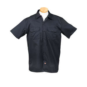 Dickies Men's Short Sleeve Work Shirt - Dark/All Blue, Dark Navy