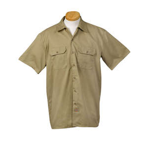 Dickies Men's Short Sleeve Work Shirt - Dark/All Khaki
