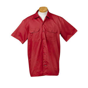 Dickies Men's Short Sleeve Work Shirt - Dark/All Red