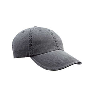 Anvil 6-Panel Pigment-Dyed Twill Sandwich Cap - Dark/All Gray, Coal
