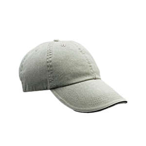 Anvil 6-Panel Pigment-Dyed Twill Sandwich Cap - Dark/All Taupe