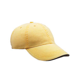 Anvil 6-Panel Pigment-Dyed Twill Sandwich Cap - Dark/All Sunshine