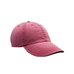 Anvil 6-Panel Pigment-Dyed Twill Sandwich Cap - Dark/All Red Rock