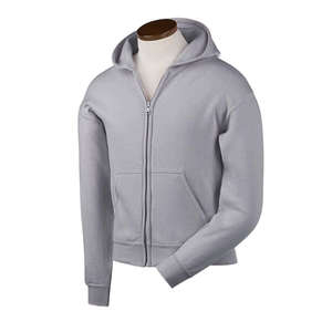 Gildan Youth 7.75 oz. 50/50 Heavy Blend Full-Zip Hoodie - Light/Heather Gray, Sport