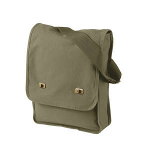 Authentic Pigment Pigment-Dyed Canvas Field Bag - Dark/All Khaki, Green