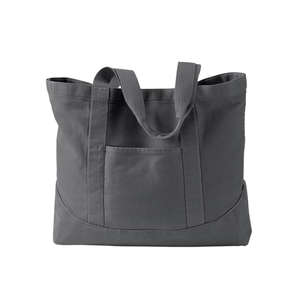 Authentic Pigment Pigment-Dyed Large Canvas Tote - Dark/All Smoke