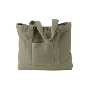 Authentic Pigment Pigment-Dyed Large Canvas Tote - Dark/All Khaki, Green