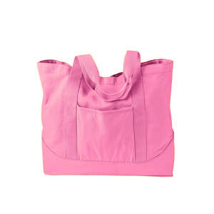 Authentic Pigment Pigment-Dyed Large Canvas Tote - Dark/All Pink, Flamingo