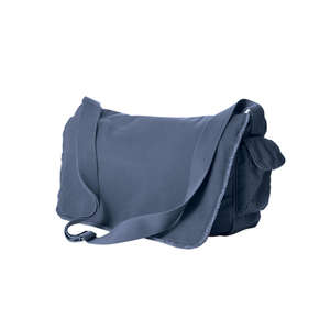 Authentic Pigment Pigment-Dyed Raw-Edge Messenger Bag - Dark/All Blue, Denim