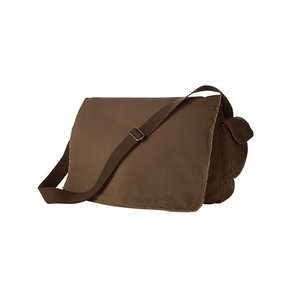 Authentic Pigment Pigment-Dyed Raw-Edge Messenger Bag - Dark/All Java